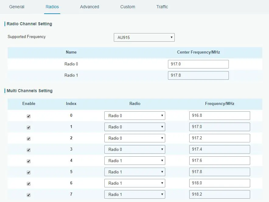 URSALINK LoRaWAN Gateway - ill in the server information