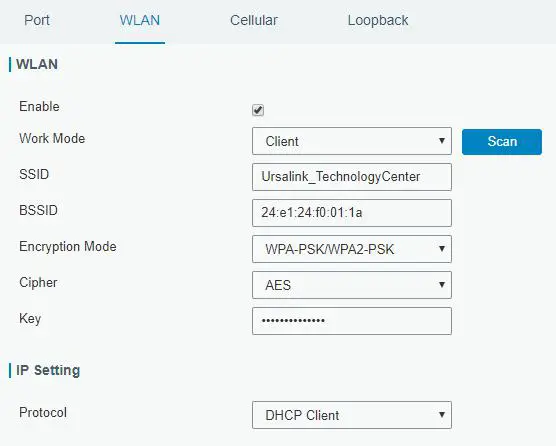 URSALINK LoRaWAN Gateway - ype the correct key