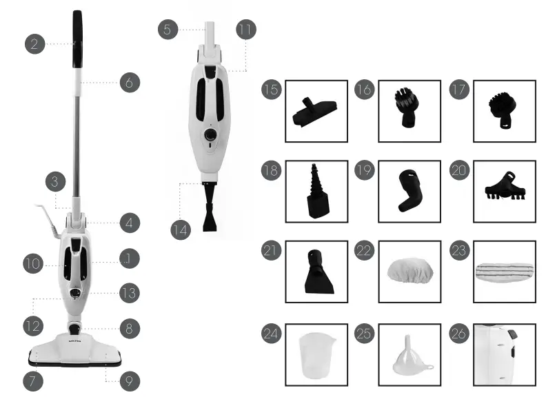 SALTER SAL01369 14 In 1 Steam Cleaner fig