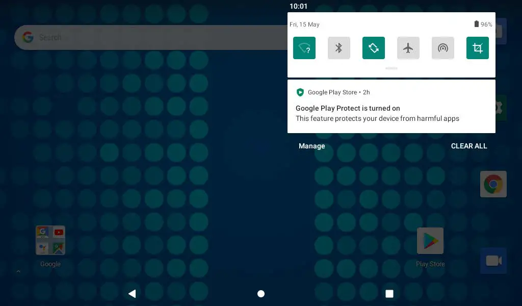 LASER Tablet-Notification Menu Bar