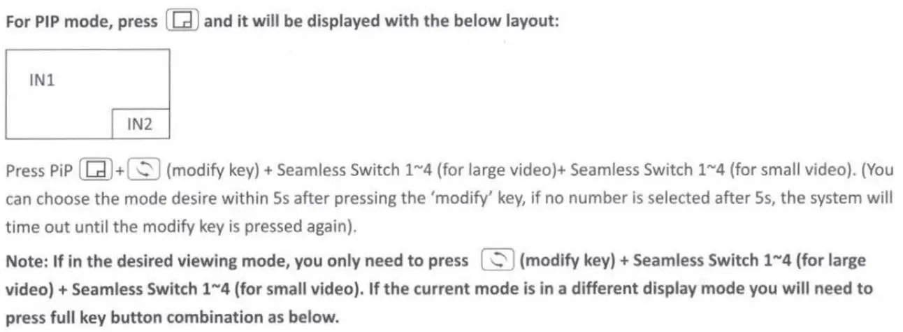 MeTra CS-4X1MVU HDMI Switch User Guide - Special Function Description