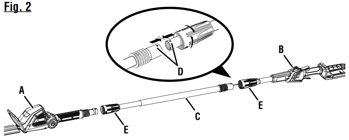 RYOBI RY40603 40 Volt Pole Hedge Trimmer fig 9