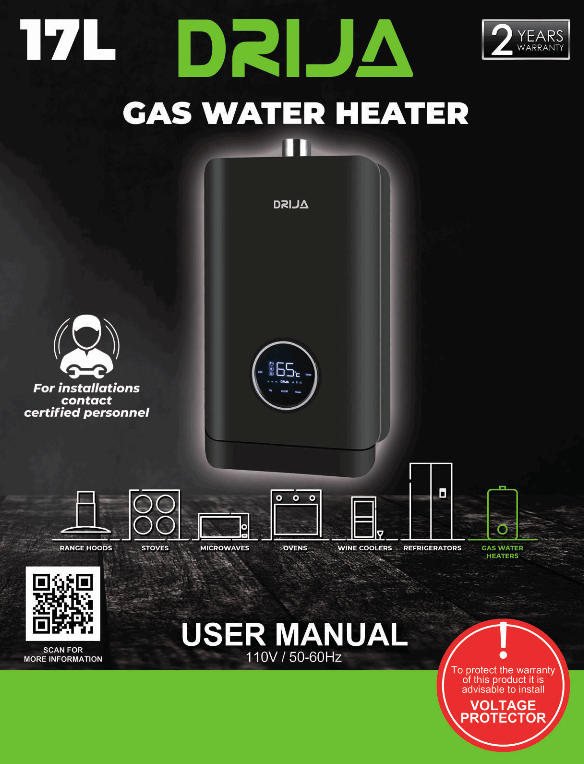 DRIJA CLT17L Gas Water Heater
