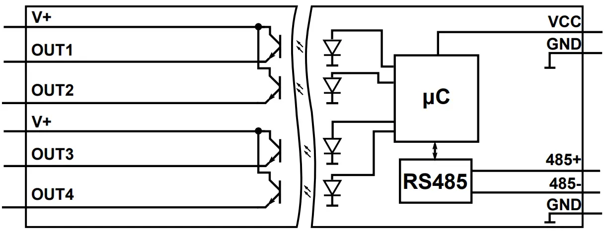 aspar Mini Modbus 4DO Expansion Module 4 Digital Outputs - fig 3