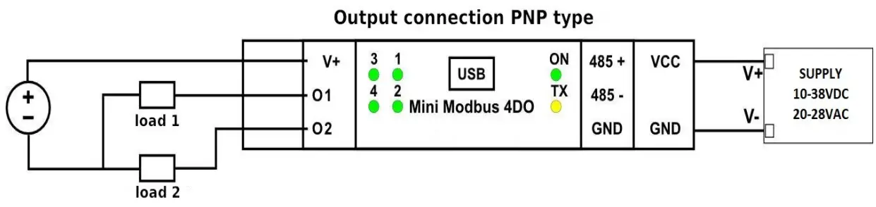 aspar Mini Modbus 4DO Expansion Module 4 Digital Outputs - fig 4