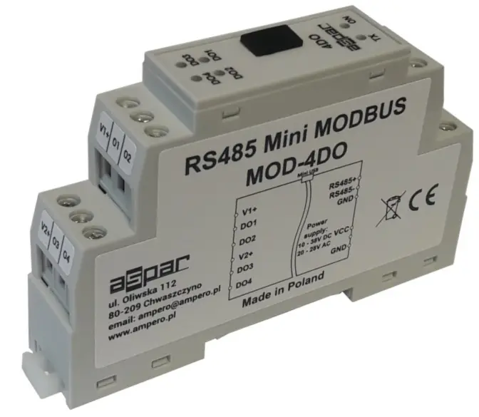 aspar Mini Modbus 4DO Expansion Module 4 Digital Outputs - fig 7