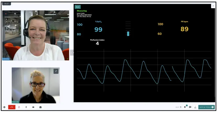 healthdirect Real Time Device Monitoring App - readings