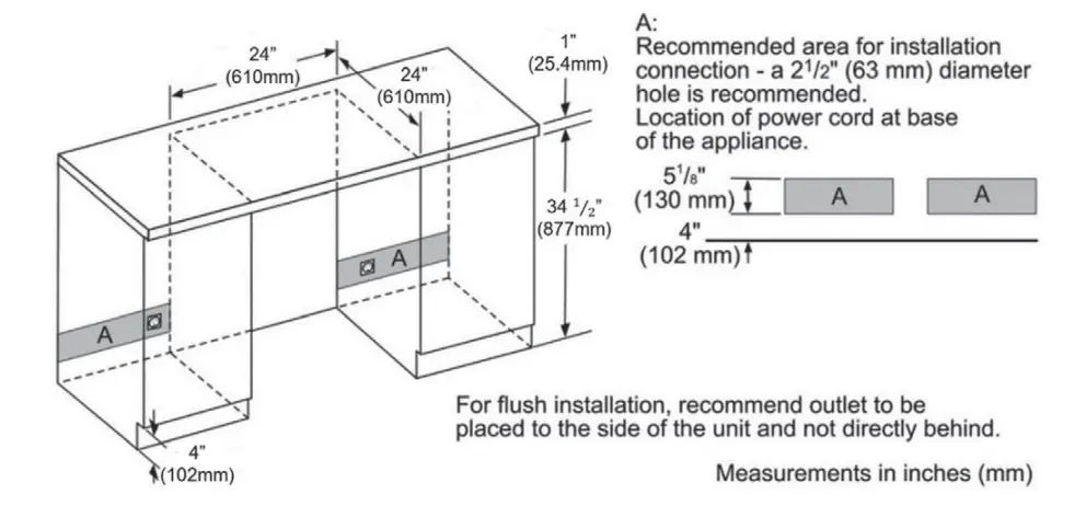 Thermador T24UR925RS Under Counter Glass Door Refrigerator - DIMENSIONS 3