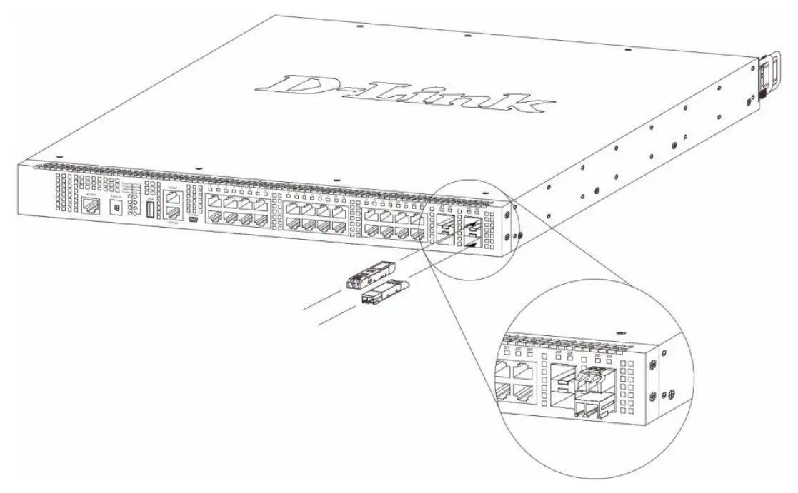 D-Link DXS-3400-24SC 24-Port Layer 3 Stackable 10 Gigabit Fiber Managed Switch - Ports