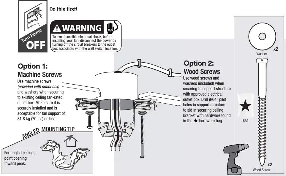 Installing the Ceiling Bracket