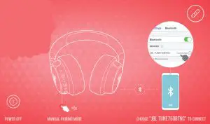 JBL TUNE 750BTNC Bluetooth Wireless Around- Pairing