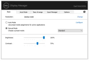 DELL S3422DW 34 Inch Ultrawide WQHD Curved Monitor-Setting