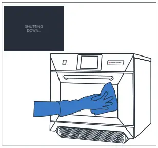 Merrychef eikon e4s Daily oven cleaning - Cool down the oven Wear PPE 10