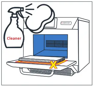 Merrychef eikon e4s Daily oven cleaning - Cool down the oven Wear PPE 4