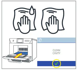 Merrychef eikon e4s Daily oven cleaning - Cool down the oven Wear PPE 6
