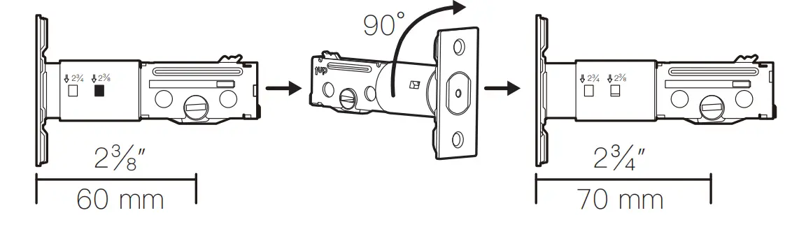Revolo WFP01 WiFi Smart Lock - changing backset