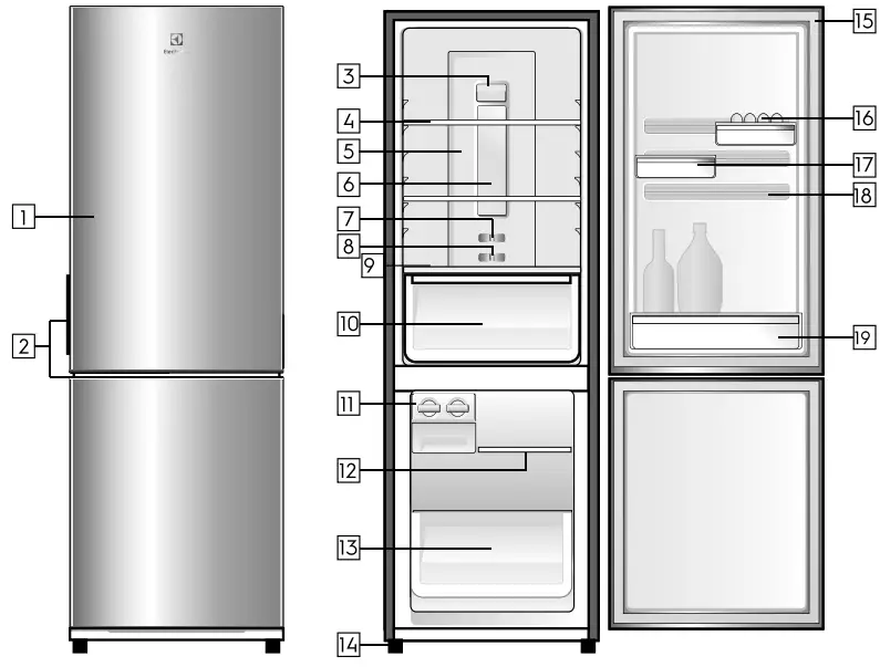 Electrolux EBB3700H H Refrigerator-BOTTOM FREEZER FEATURES