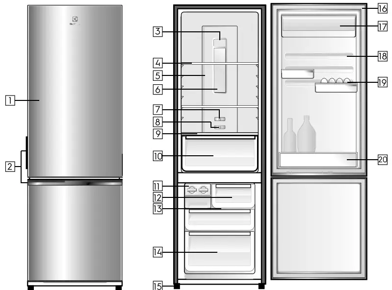 Electrolux EBB3700H H Refrigerator-BOTTOM FREEZER FEATURES1