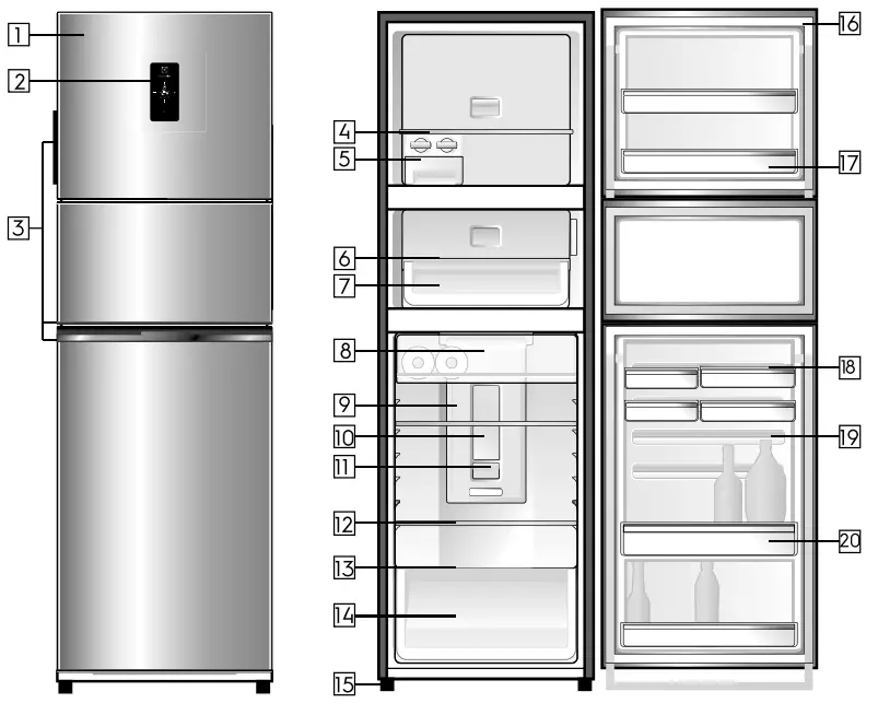 Electrolux EBB3700H H Refrigerator-MULTI TOP FREEZER FEATURES