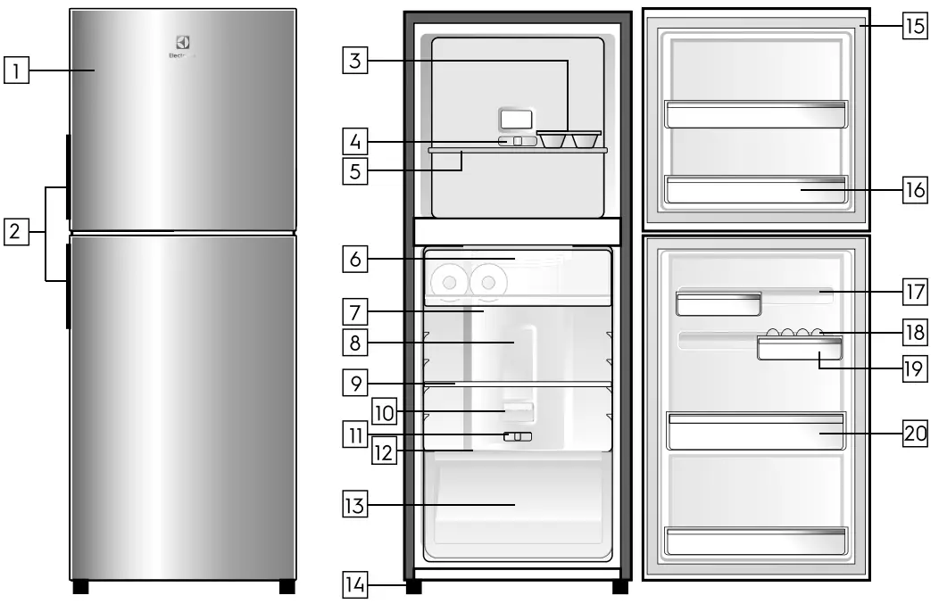 Electrolux EBB3700H H Refrigerator-TOP FREEZER FEATURES