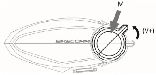 BIKECOMM BK S2 Bluetooth Headset -audio volume 5