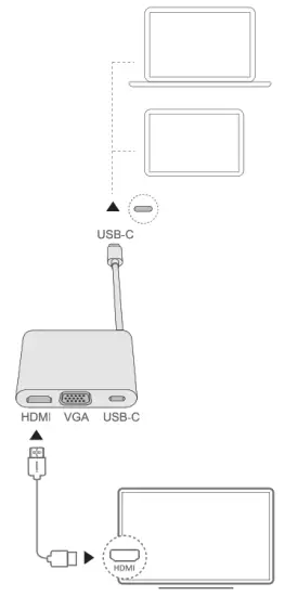 HUAWEI MateBook E Laptop - connecting the computer