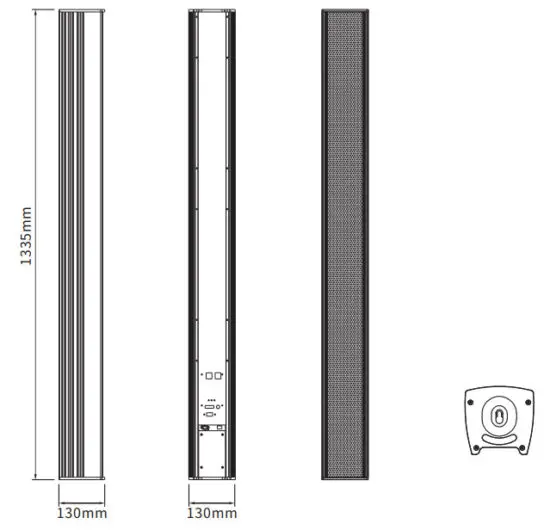 TAKSTAR ESC 80A Active Column Speaker - Dimensions