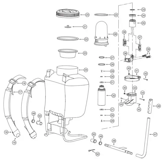nylex 50133442 15L Heavy Duty Backpack Sprayer - daigram