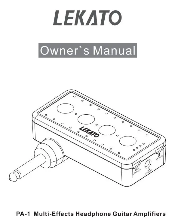 LEKATO PA-1 Multi-Effects Headphone Guitar Amplifier Owner's Manual