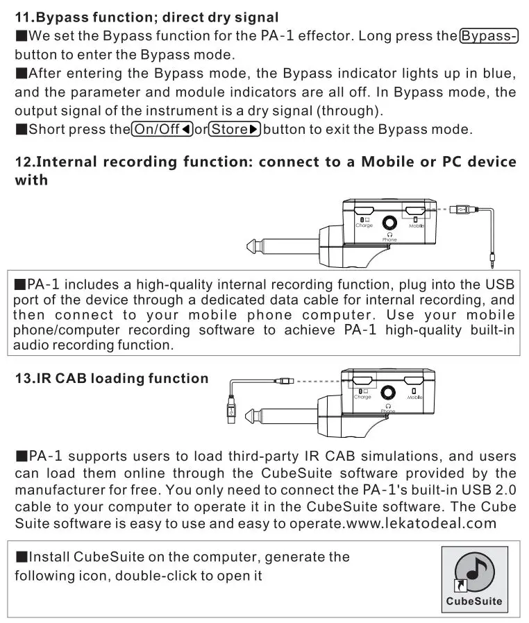 LEKATO PA-1 Multi-Effects Headphone Guitar Amplifier Owner's Manual - The function introduction of the effect module