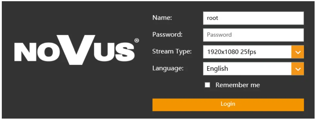 NOVUS NVIP 5H 6511 F IP Camera - browser