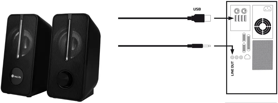 NGS GSX 150 Gaming Speaker with RGB Lights