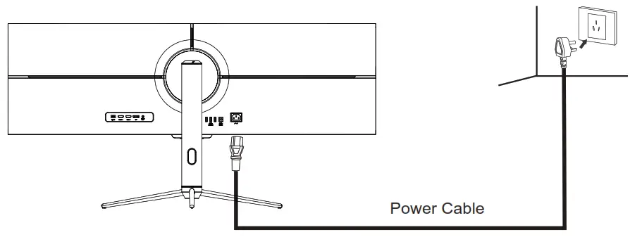 itek ITMF44A121DFHD 43  8 Inch Ultra Wide Flat Monitor - Power