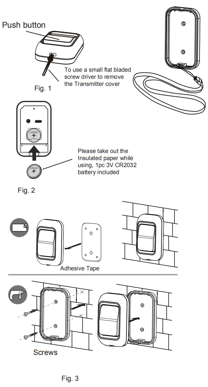 Advante E W1901P Wireless Door Chime -