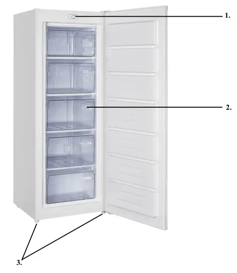 ICE KING RZ204W.E 55cm Wide Upright Freezer - Overview