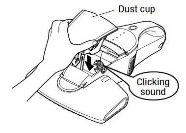 IRIS Rechargeable Mattress Cleaner - . Reattach the dust