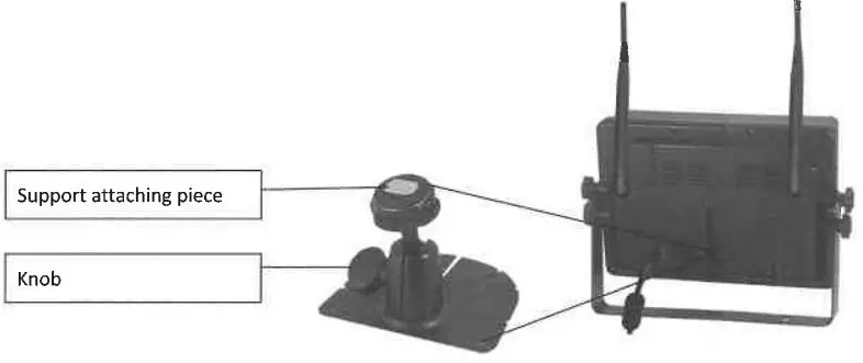 SHARP VISION EMSV1196 2.4G Digital 9-Inch Wireless Color LCD Monitor Instruction Manual - Installation of Center Mounting Bracket