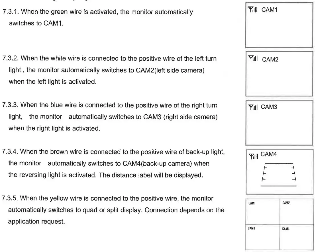 SHARP VISION EMSV1196 2.4G Digital 9-Inch Wireless Color LCD Monitor Instruction Manual - Reversing Display