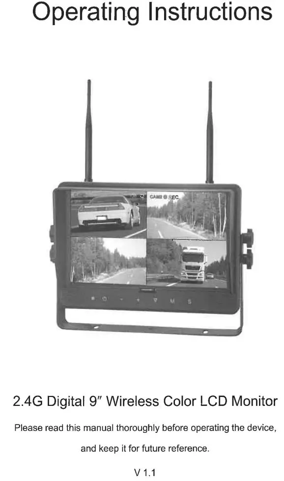 SHARP VISION EMSV1196 2.4G Digital 9-Inch Wireless Color LCD Monitor Instruction Manual