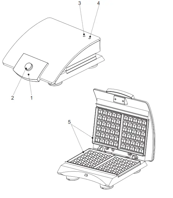 BRAYER BR2300 Waffle Maker - Handle