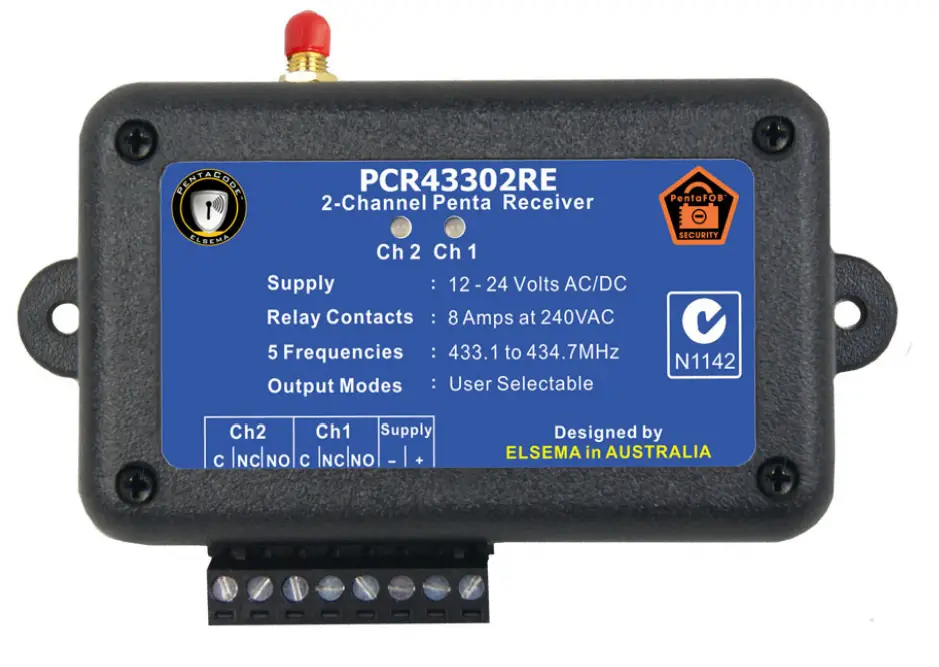 ELSEMA-2-Channel-433MHz-Penta-Receiver-with-Relay-Outputs