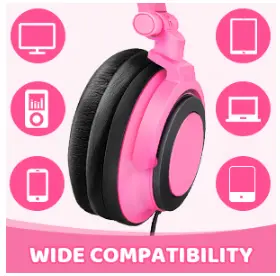 LOBKIN-S1062-Kids-Headphones-with-LED-Light-Up-Cat-Ears-fig-1