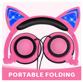 LOBKIN-S1062-Kids-Headphones-with-LED-Light-Up-Cat-Ears-fig-3