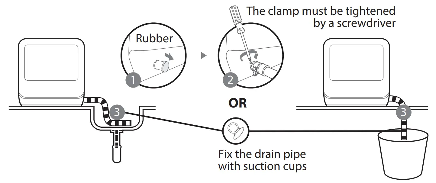 FARBERWARE FDW05ASBWHA Complete Portable Countertop Dishwasher - clamp