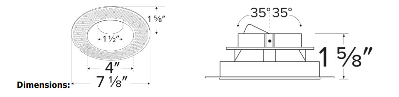 ELCO Lighting ELK415B 4 Inch Pex Round Trimless Adjustable Smooth Reflector - Figure 1