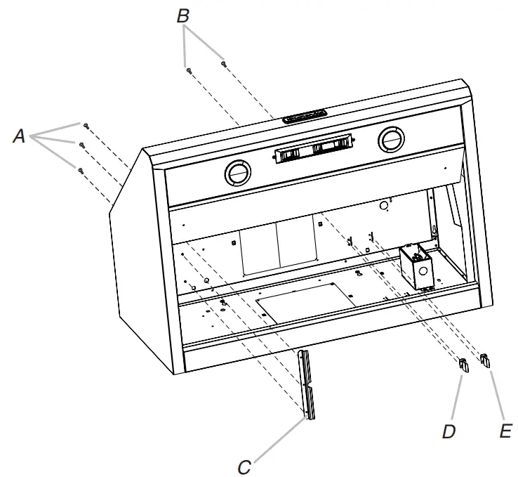 KitchenAid 36 Inch and 48 Inch Hood Liner -Hood Liner Support Preparation2