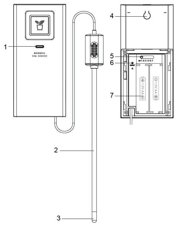BRESSER 7009972 Wireless Soil Moisture and Temperature Sensor FIG 3