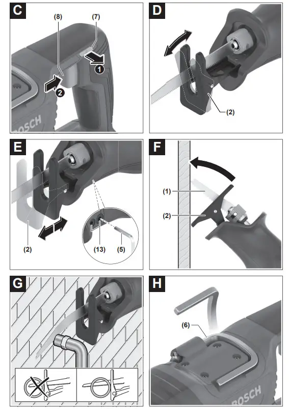 BOSCH 185-LI Professional Cordless Combi Saw - Figure 2