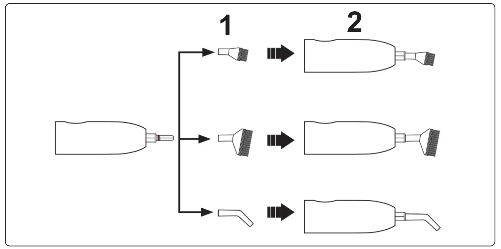 Medium Brush, Small Brush, Power Jet Tip