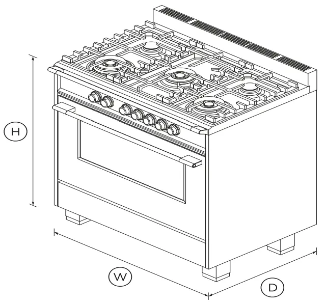 FISHER PAYKEL OR36SCG4W1 Gas Range, 36 Inch, 5 Burners - Fig 1